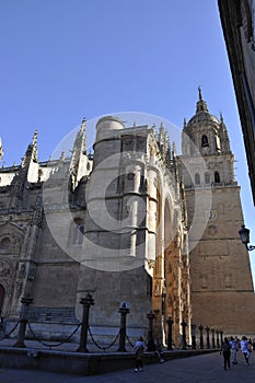 Cathedral Building Architecture details from Downtown of Salamanca City. Spain.