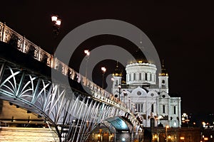 Cathedral of Christ the Savior and Patriarchal bridge in Moscow