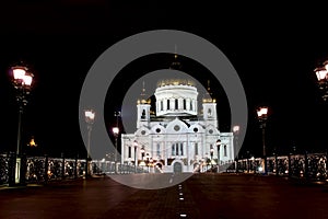 Cathedral of Christ the Savior and Patriarchal bridge in Moscow