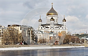 Cathedral of Christ the Saviour in Moscow in the winter