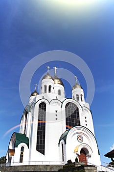 Cathedral of Christ the Saviour and Victory Square in Kaliningrad, Koenigsberg, Russia