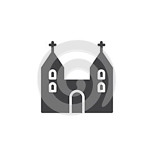 Cathedral church building icon vector