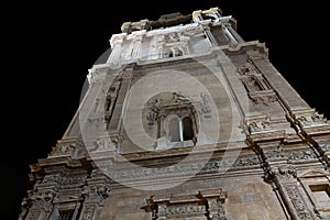 Cathedral Church of Murcia at night