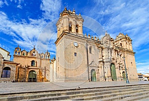 Cathedral church in Plaza de Armas Cuzco, Peru