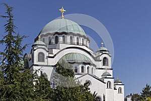 Cathedral Church of Saint Sava at the center of city of Belgrade, Serbia