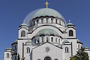 Cathedral Church of Saint Sava at the center of city of Belgrade, Serbia