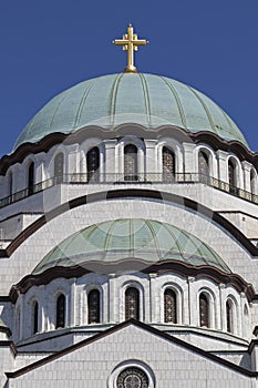 Cathedral Church of Saint Sava at the center of city of Belgrade, Serbia