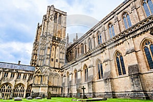 Cathedral Church of St Andrew the Apostle, known as Wells Cathedral in Somerset, England, UK