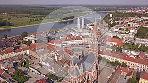 Cathedral in City of Osijek Croatia from the sky