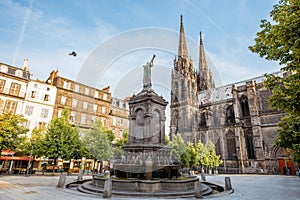 Cathedral in Clermont-Ferrand city