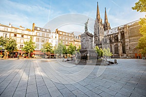 Cathedral in Clermont-Ferrand city