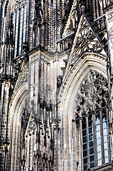 The cathedral of Cologne. Detail from facade