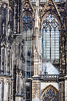 The cathedral of Cologne. Detail from facade