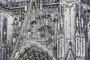 The cathedral of Cologne. Detail from facade