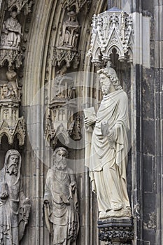 The cathedral of Cologne. Detail from facade