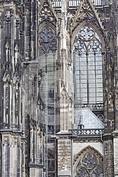 The cathedral of Cologne. Detail from facade