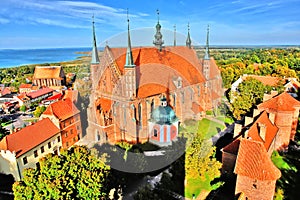 The cathedral complex on a hill in Frombork, Poland