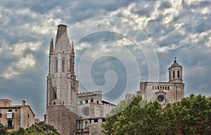Cathedral is considered to be the hallmark of Girona photo