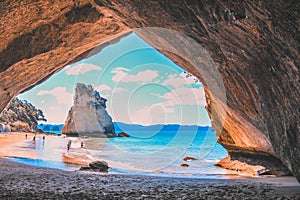 Cathedral Cove on the Coromandel Peninsula, North Island, New Zealand photo