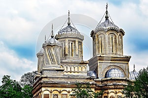 Cathedral Curtea de Arges towers photo