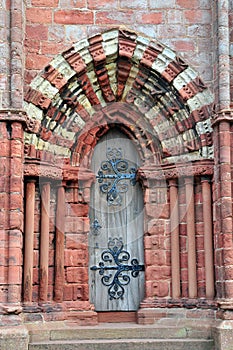 Cathedral doorway at St Magnus Cathedral doorway, Kirkwall, Orkney, Scotland, U.K