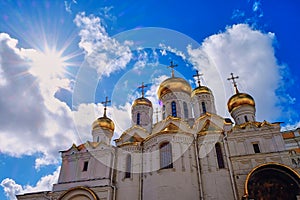 The Cathedral of the Dormition and Sobornaya Square, Moscow, Russia photo