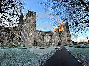 Cathedral of Durham UK in the morning light in winter