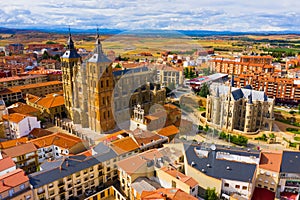 Cathedral and Episcopal Palace of Astorga in summer.
