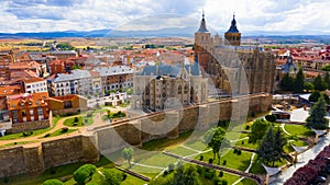 Cathedral and Episcopal Palace of Astorga in summer. Castile and Leon. photo