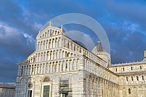 Cathedral in the famous Pisa`s Cathedral Square, Square of Miracles Piazza dei Miracoli