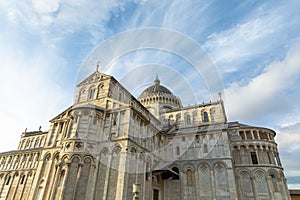Cathedral in the famous Pisa`s Cathedral Square, Square of Miracles Piazza dei Miracoli