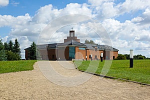 Cathedral of Franciscans from a red brick photo