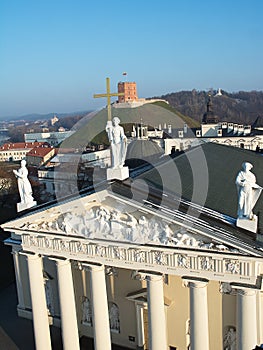 Cathedral, Gediminas Hill and three crosses from above