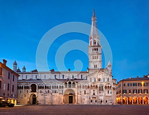 Cathedral with Ghirlandina tower in Modena, Italy