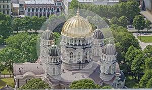 Cathedral with golden tower