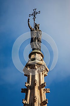 Cathedral of the Holy Cross and Saint Eulalia in Barri Gothic Quarter in Barcelona, Catalonia, Spain