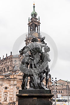 The Cathedral of the Holy Trinity, Katolische Hofkirche in the old town of Dresden, Germany