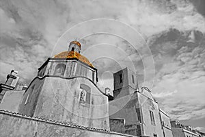 Cathedral of the Immaculate in Bosa in selective desaturation