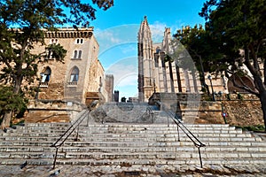 Cathedral La Seu in the Palma de Mallorca, Spain