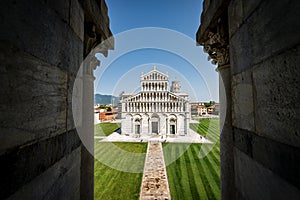 Cathedral and the Leaning Tower of Pisa in Tuscany Italy