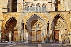 Cathedral of Leon in Castilla at Spain photo