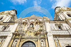 Cathedral in Lima, Peru. Old church in South America,built in 1540. Arequipa's Plaza de Armas is one of most beautiful in Peru