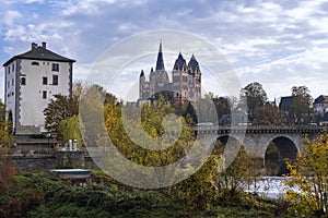 The cathedral of Limburg / Germany and the old stone bridge