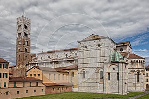 Cathedral of Lucca under a beautiful sky