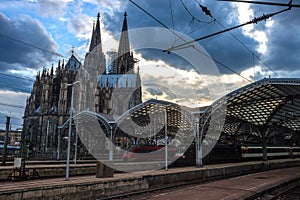 Cathedral and Main Railway station in Cologne