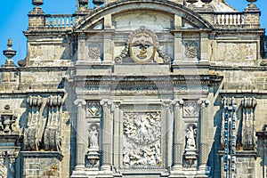 Cathedral of Mexico City architectural masterpiece blue sky Mexico