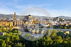 Cathedral, Mezquita and Roman bridge, CÃÂ³rdoba, Spain photo