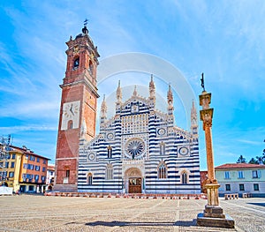 Cathedral of Monza on large Piazza Duomo square, Italy photo