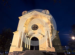 Cathedral at night in Ljubljana