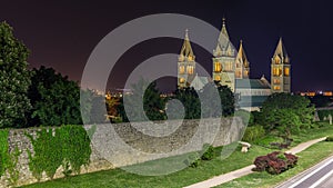 Cathedral by night, PÃÂ©cs, Hungary photo